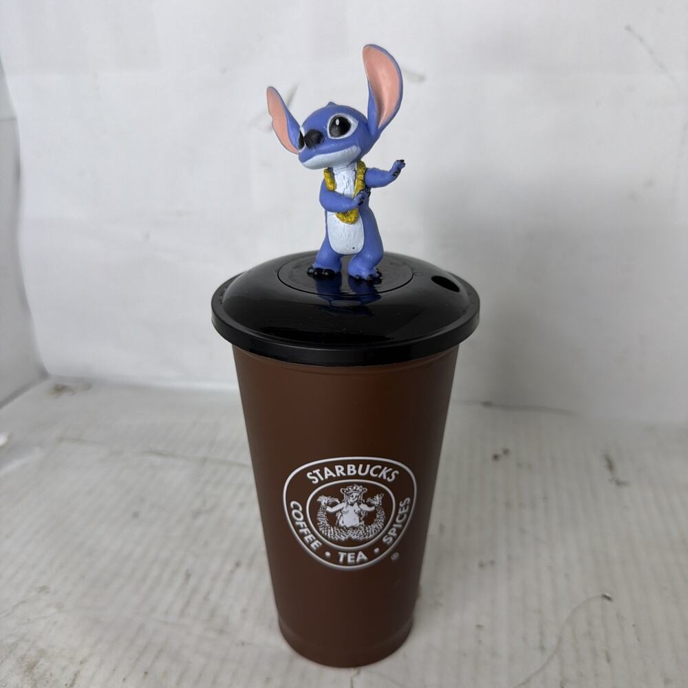 Starbucks First Store Pike Place Logo Brown Reusable Plastic Cup 16oz Stitch